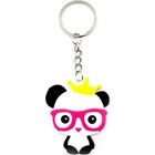 Sleutelhanger schattige panda met roze bril