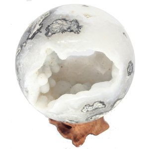Druzy agaat geode wit doorsnede 7 cm | eenbeetjegeluk.nl