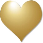 Mini Art Sticker gouden hart 4 cm breed per 5 stuks