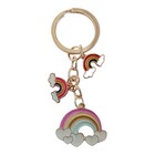 Sleutelhanger regenboog met 3 bedeltjes