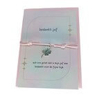 Cadeaukaartje 'bedankt juf' met geluksarmbandje en envelopje