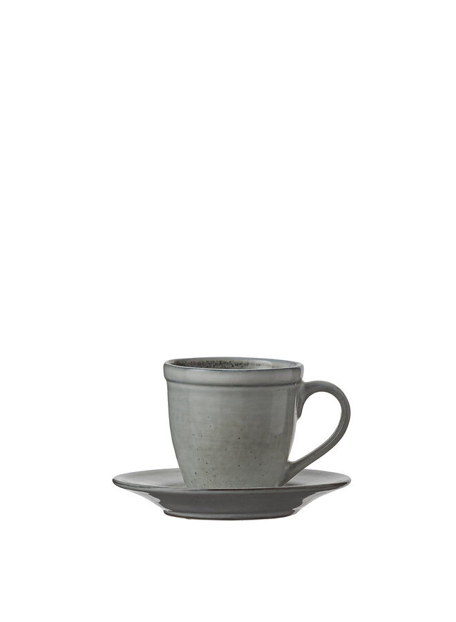 Tabo cup and saucer grey