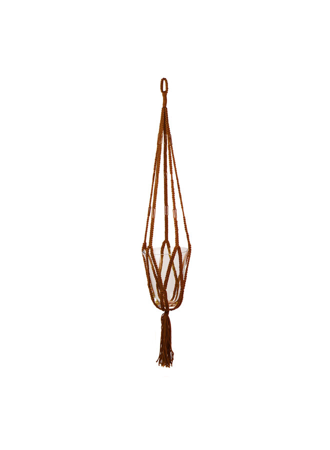 Macrame potholder hanging copper