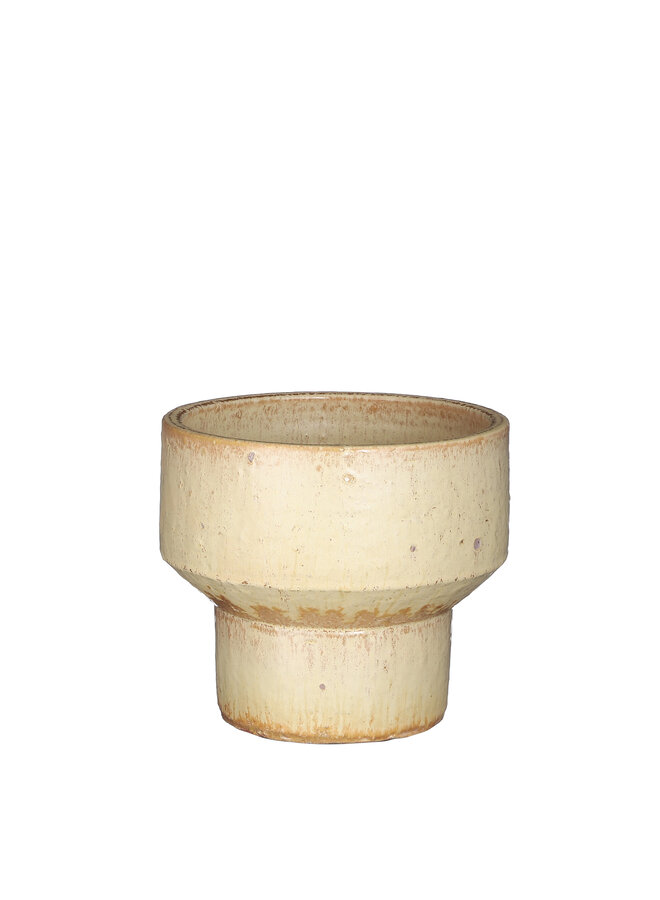 Pietra pot rond l.geel glaze