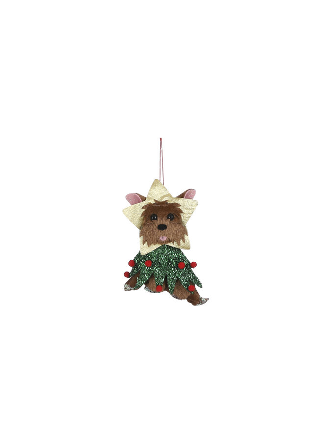 Ornament hond bruin
