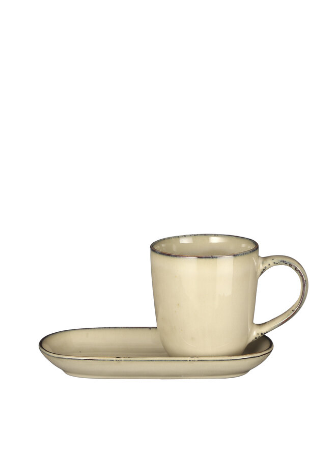 Tabo cup and saucer cream