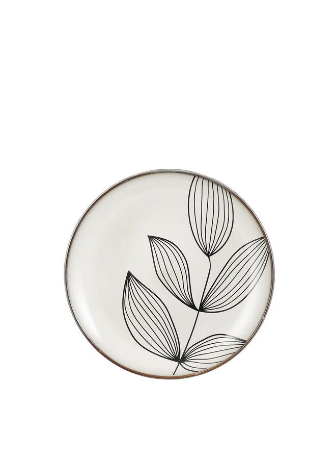 Tabo leaf breakfastplate grey