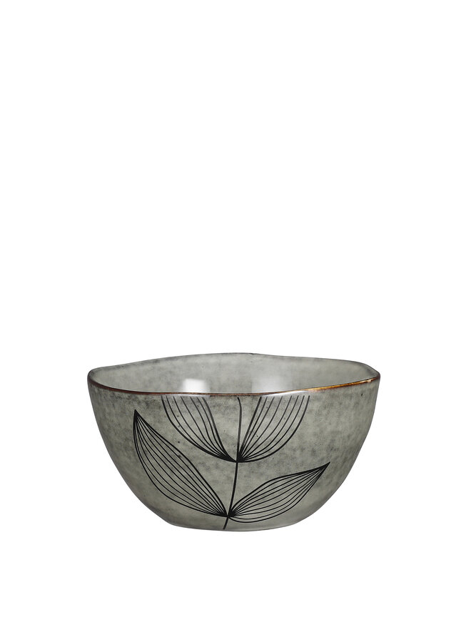 Tabo leaf bowl grey D15