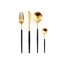 Cutlery gold black matte 16 pieces