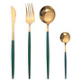Cutlery gold green matt 16 pieces