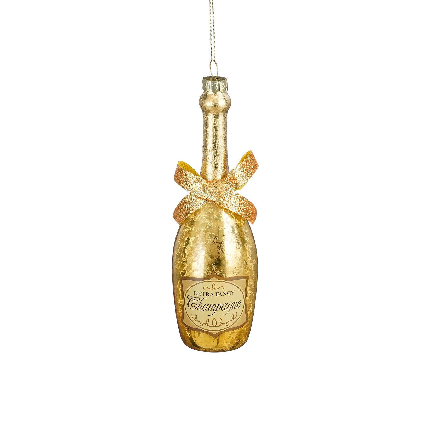 MiCa Decoratie ornament wijnfles goud
