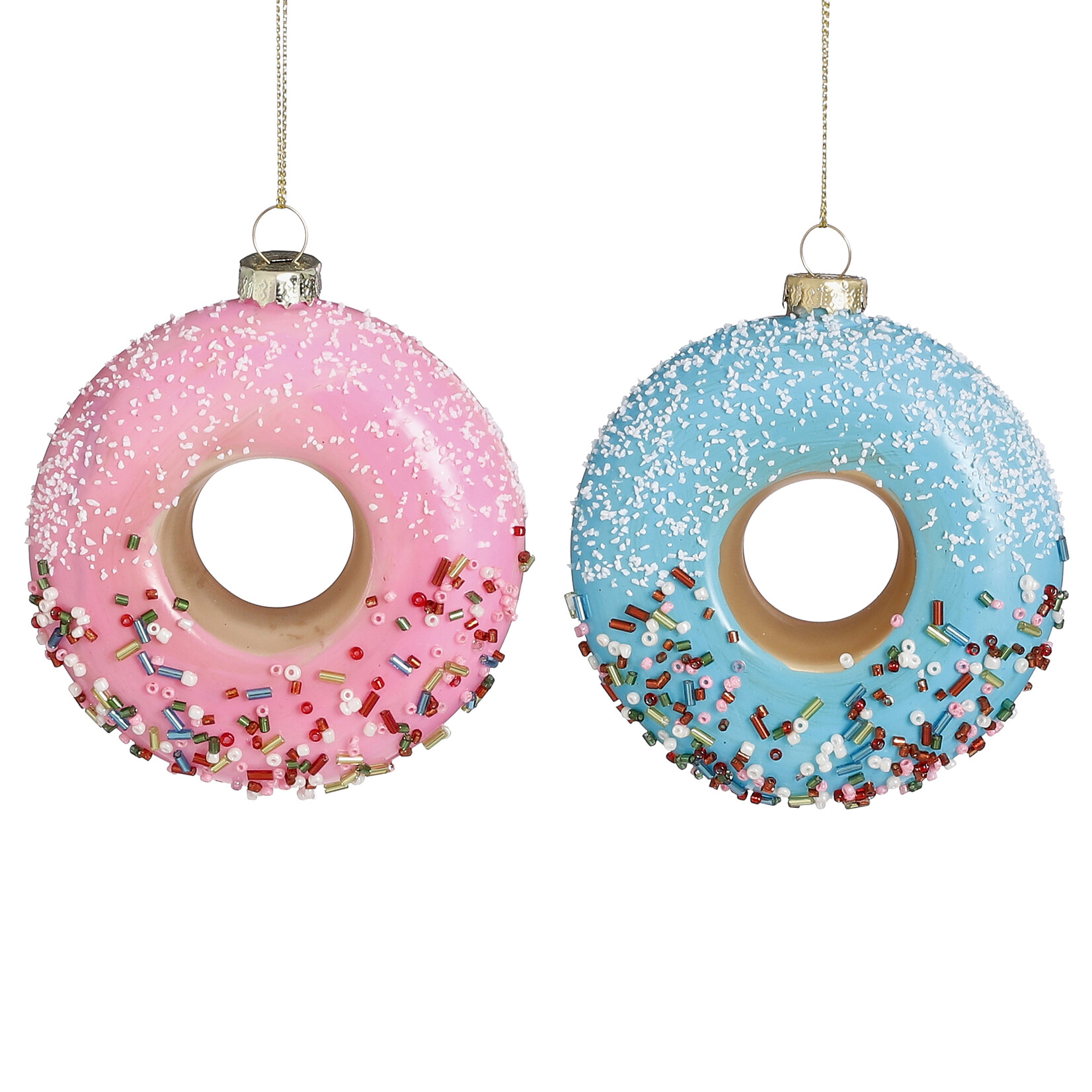 MiCa Ornament donut roze blauw 2 assorti