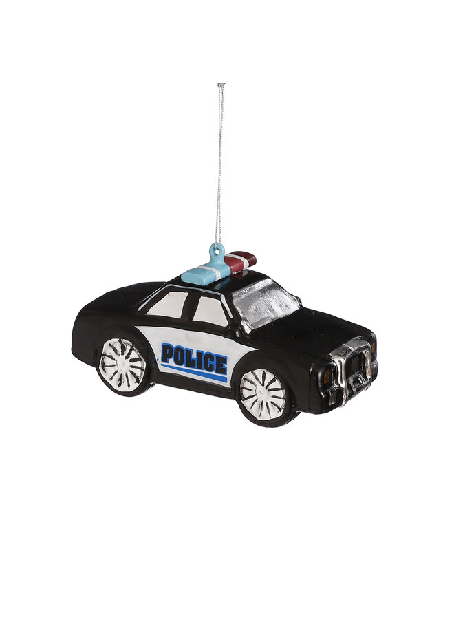 Ornament police car zwart