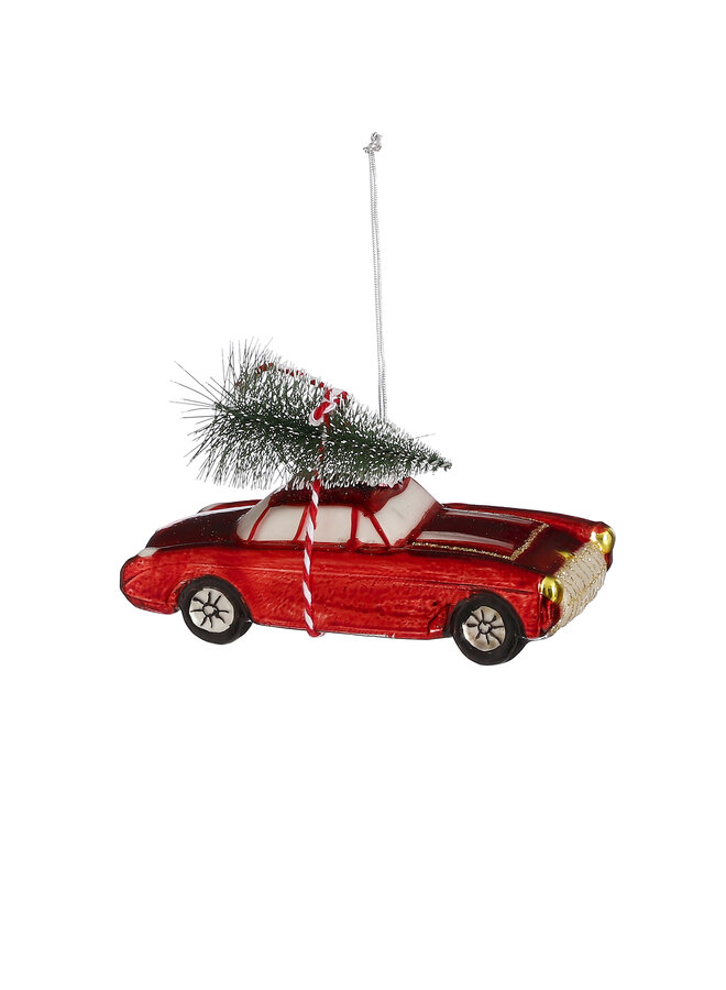 Ornament auto rood