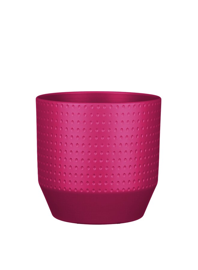 Nola pot rond fuchsia mat relief