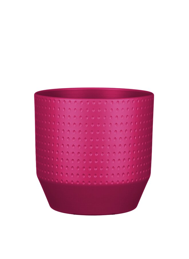 Nola pot rond fuchsia mat relief