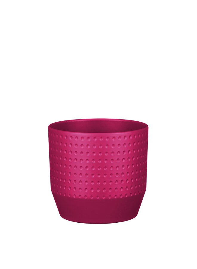 Nola pot rond fuchsia mat relief