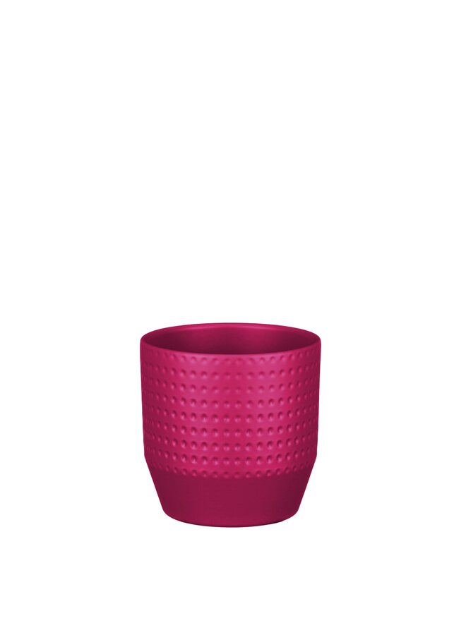 Nola pot rond fuchsia mat relief