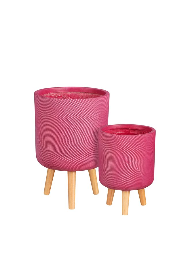 Lima pot rond op standaard fuchsia