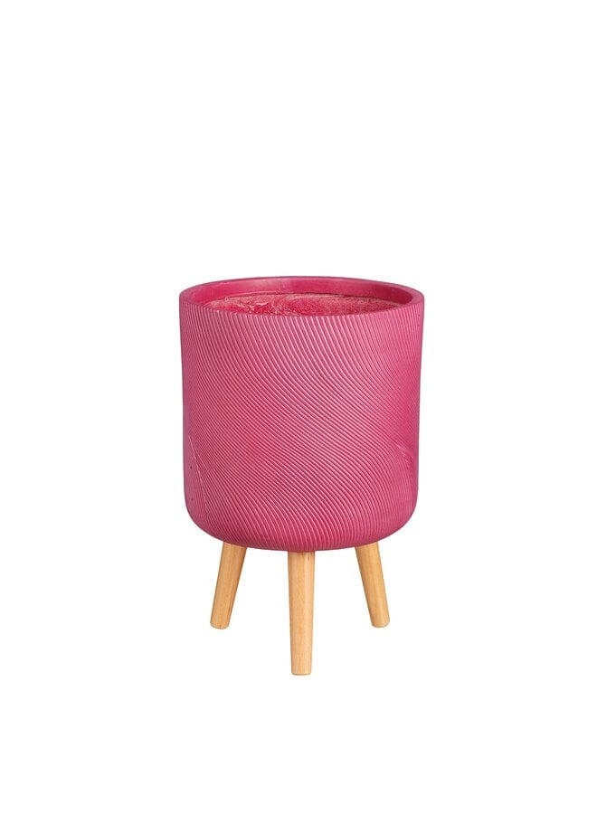 Lima pot rond op standaard fuchsia set van 2 FSC 100%