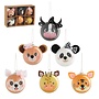 Ornament bal dier bruin 6 stuks