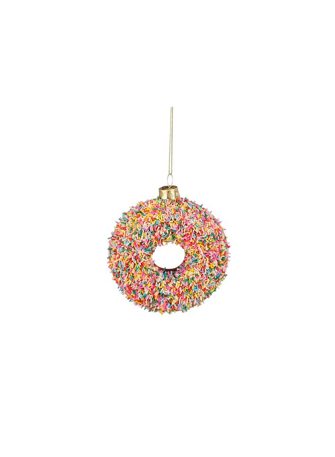 Disco ornament donut glas goud