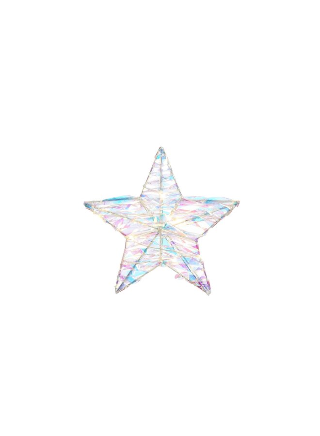 Decoratie ster iriserend met verlichting