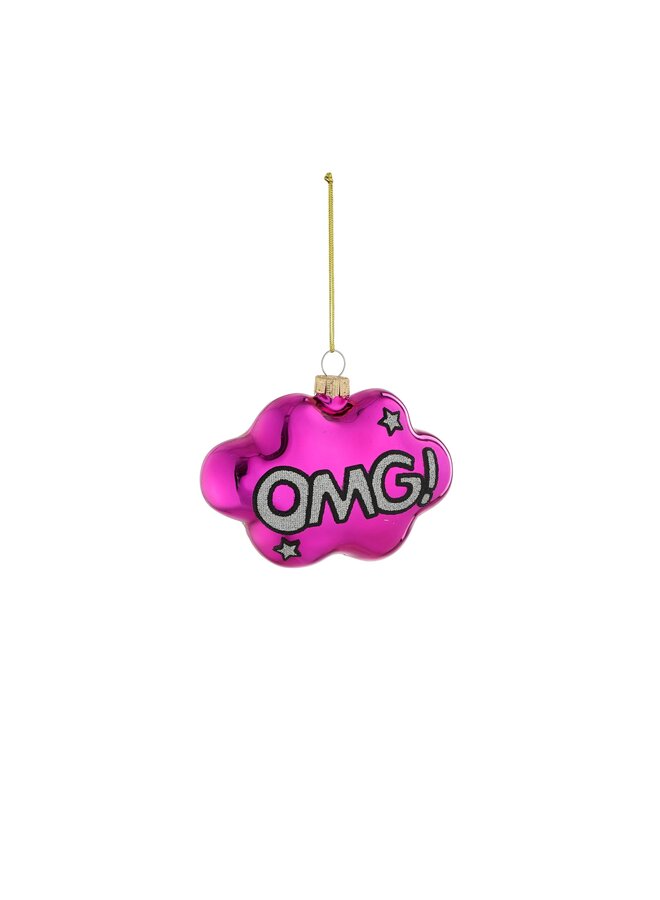 Disco ornament OMG glas paars