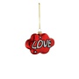 Disco ornament LOVE glas rood