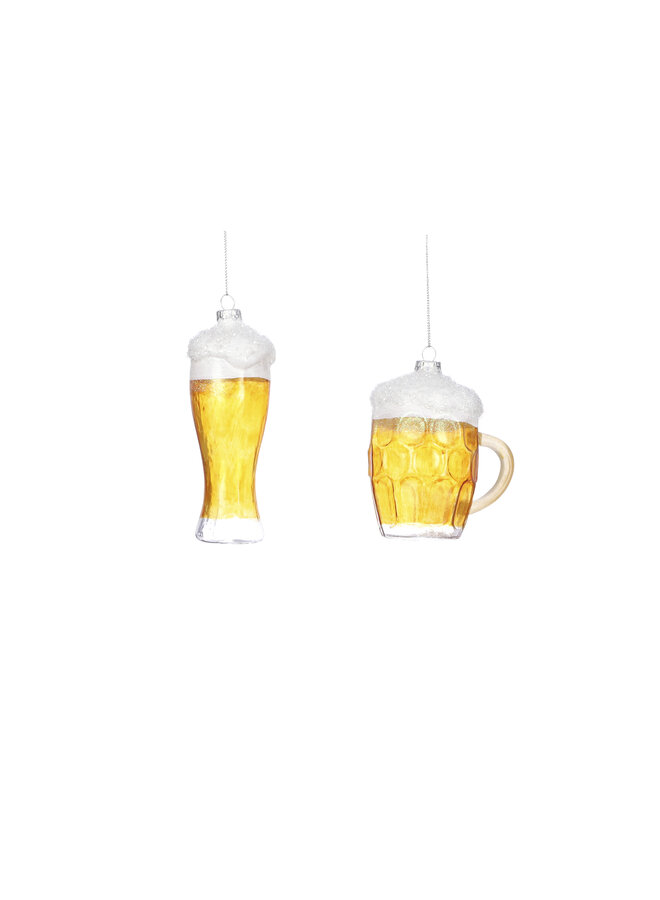 Ornament biertje geel