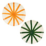 Bliss dinerbord oranje groen 2 assorti