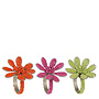 Servethouder bloem oranje roze groen 3 assorti