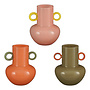 Puck vaas glas oranje l.bruin l.roze 3 assorti