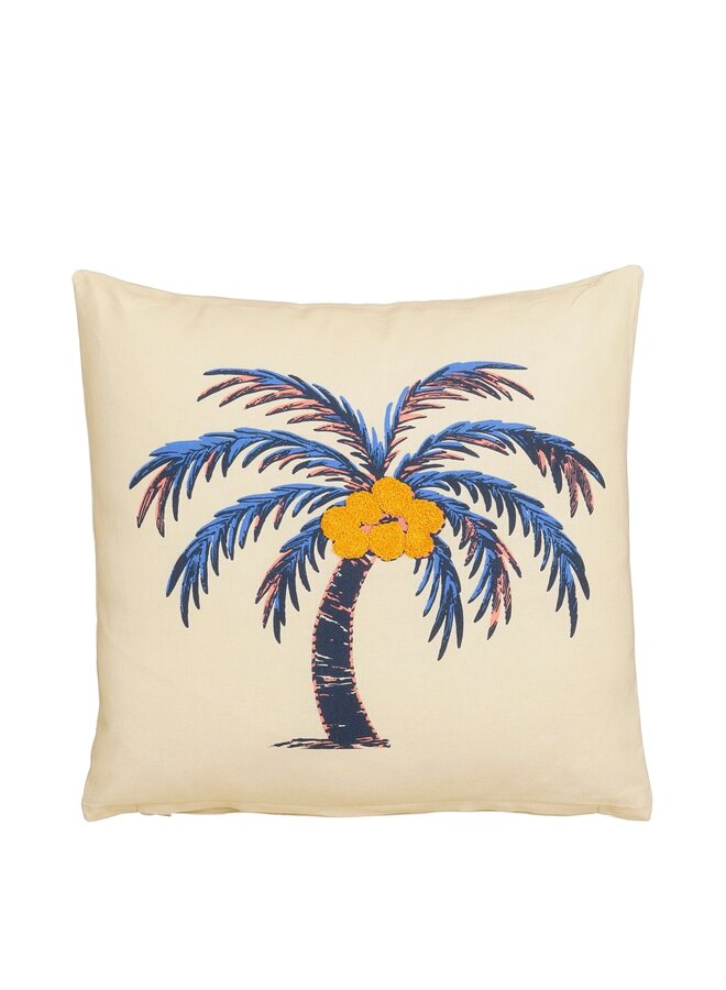 Kussen palmboom off white