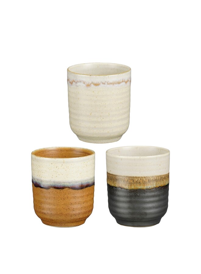 Ethan beker terra off white zwart 3 assorti