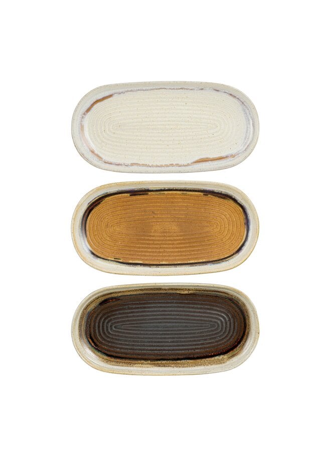 Ethan bord ovaal terra off white zwart 3 assorti
