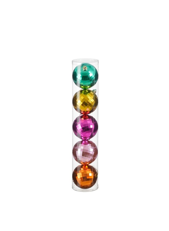 Bal onbreekbaar goud groen roze oranje fuchsia 5 stuks