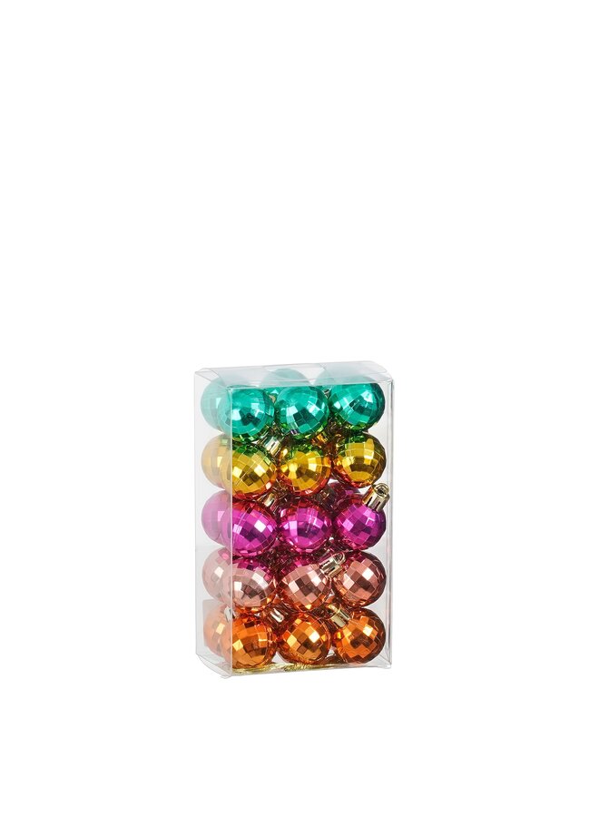 Bal onbreekbaar goud groen roze oranje fuchsia 30 stuks