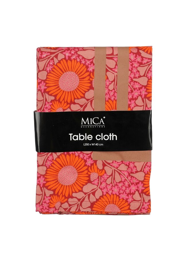 Tafelkleed bloem roze