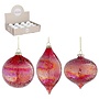 Ornament kerstbal ui druppel glas rood