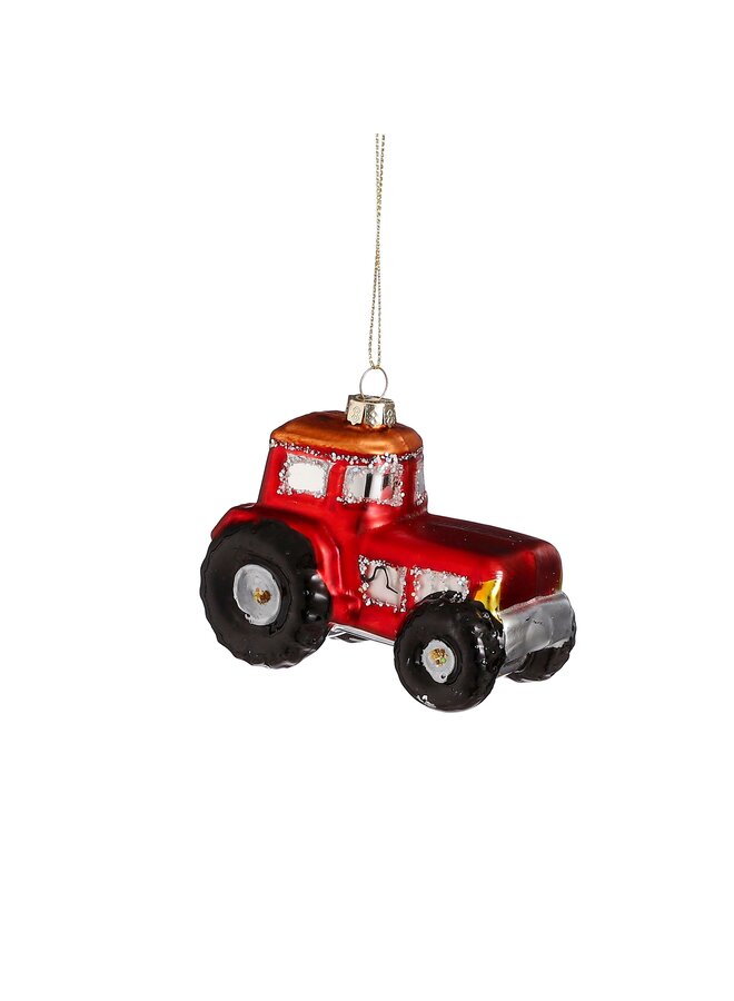 Ornament tractor rood