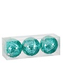 Ornament spiegelbal groen 3 stuks