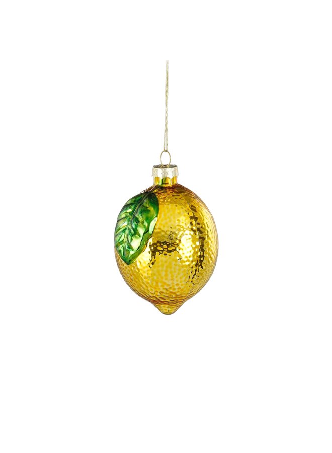 Decoratie ornament citroen geel