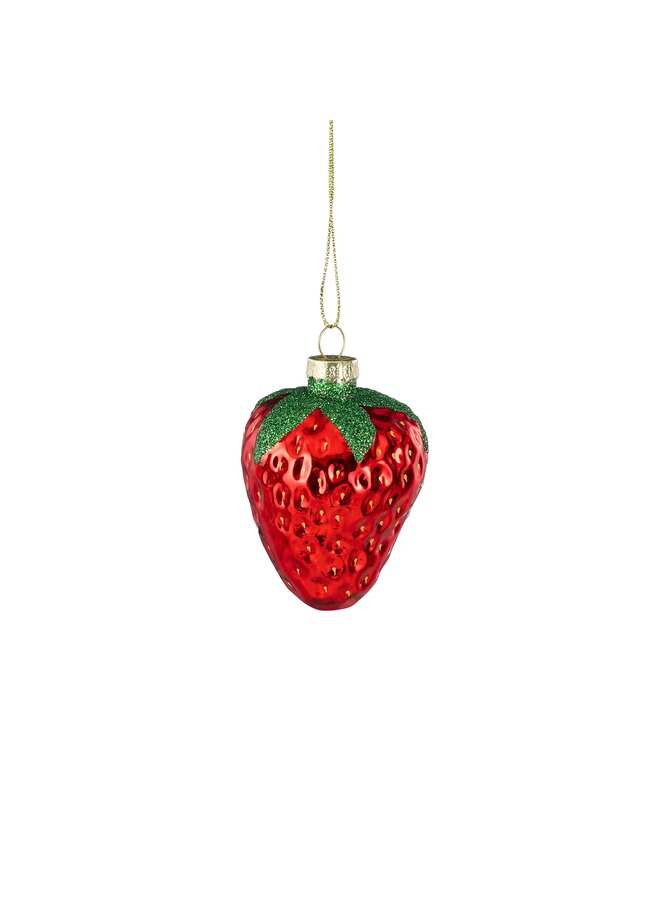 Decoratie ornament aardbei rood