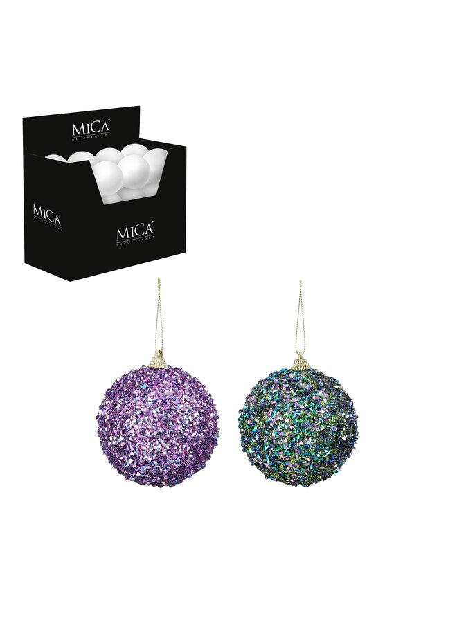 Bal onbreekbaar lila paars 2 assorti 24 stuks display