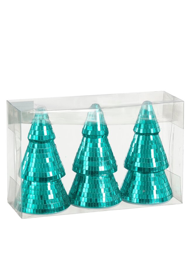Ornament spiegel boom groen 3 stuks