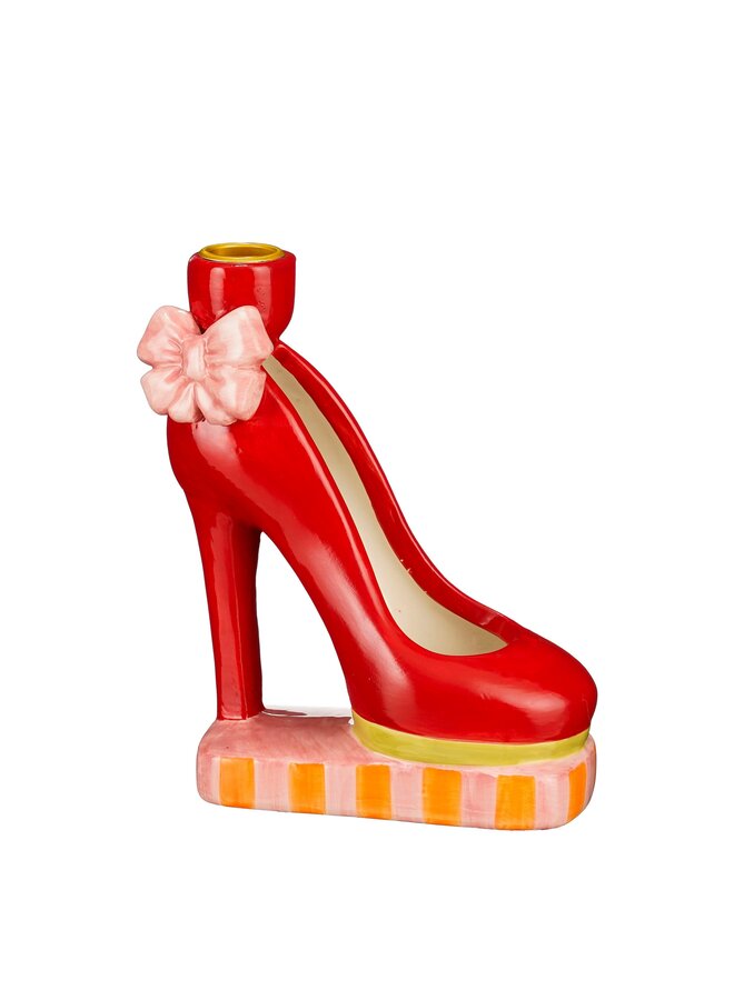 Kandelaar schoen rood