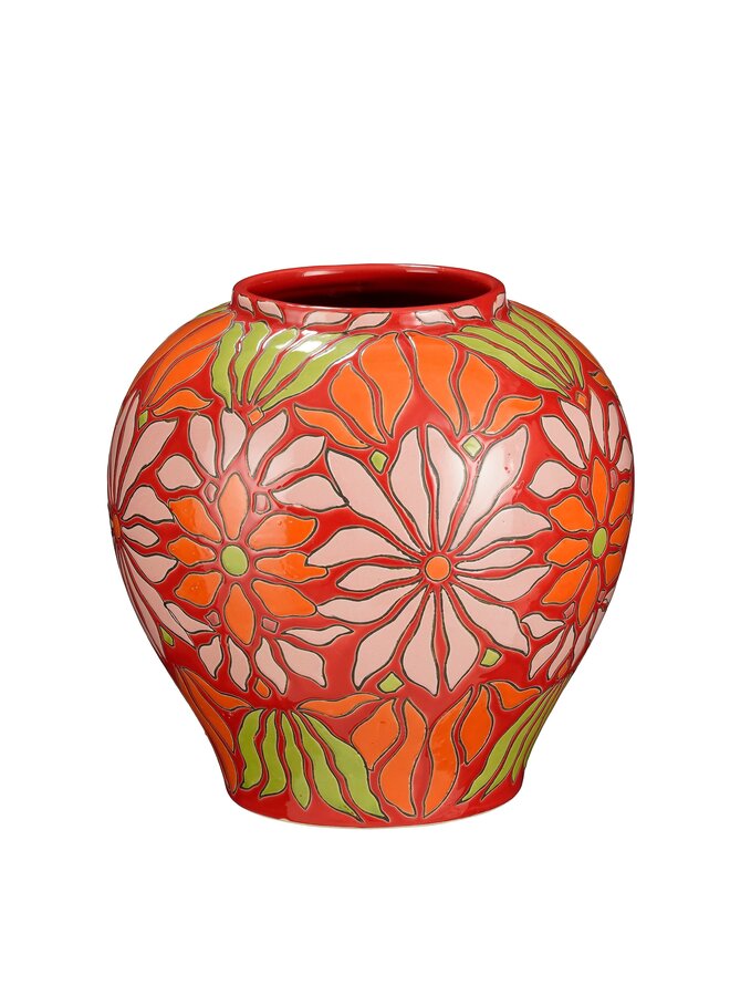 Isabelle vaas bloem d.roze