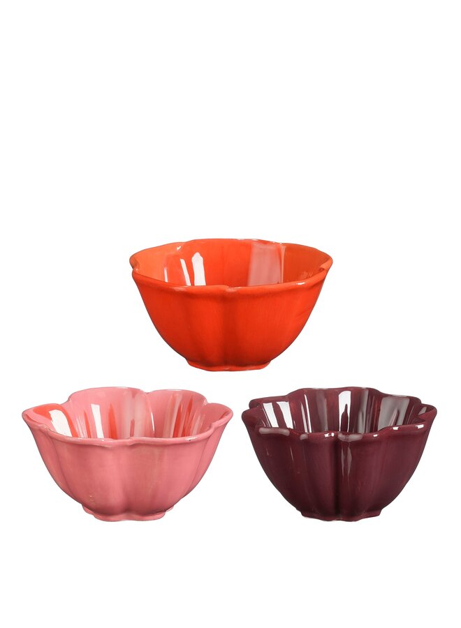 Elvira schaal paars roze oranje 3 assorti