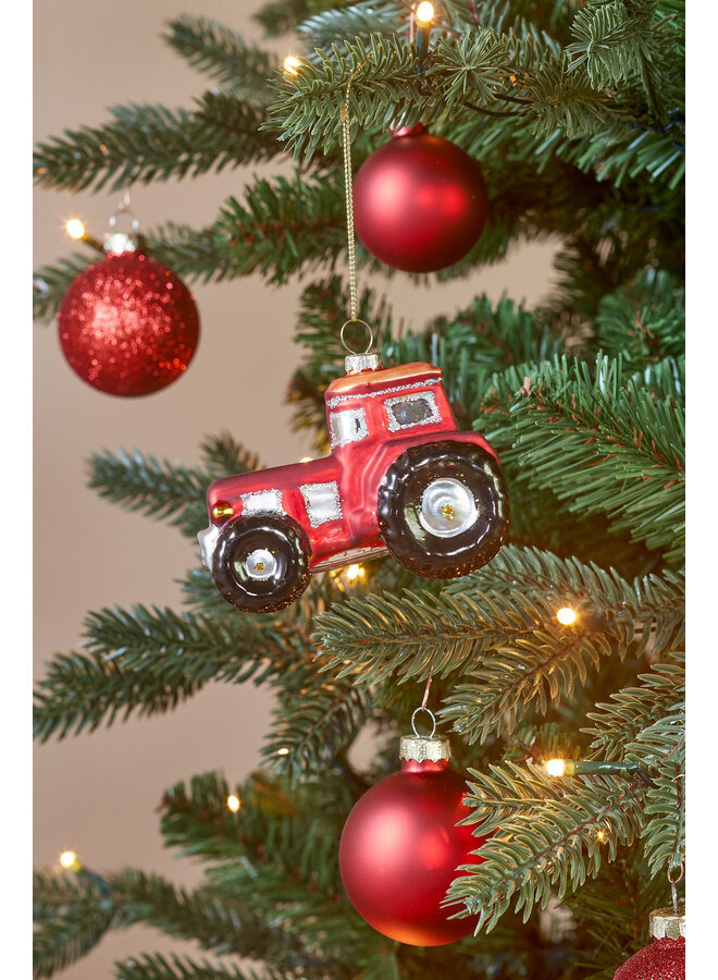 Ornament tractor rood
